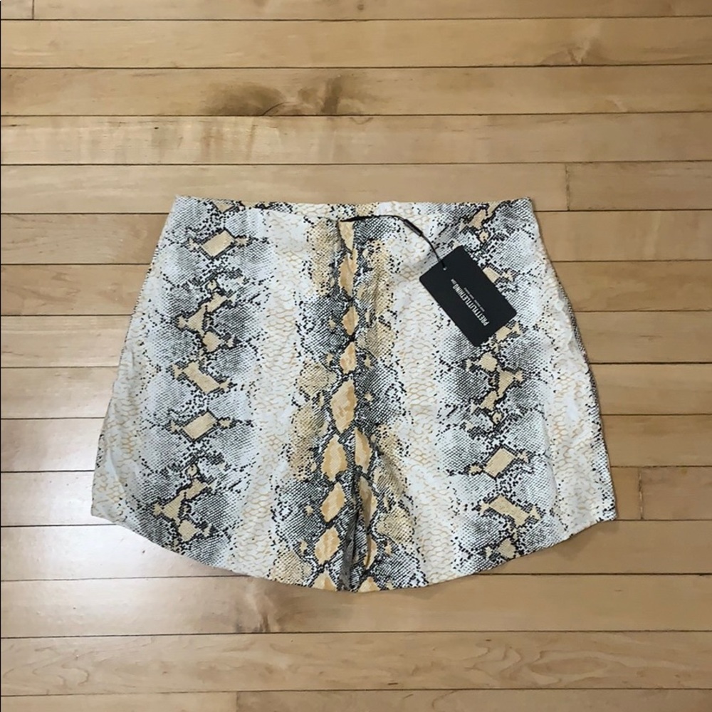 Leather snake skin shorts